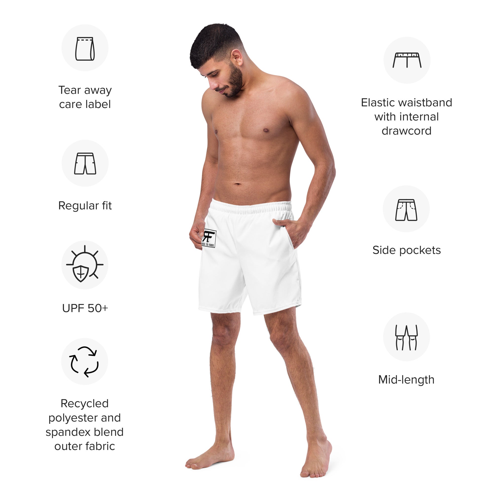 All-Over Print Recycled Swim Trunks
