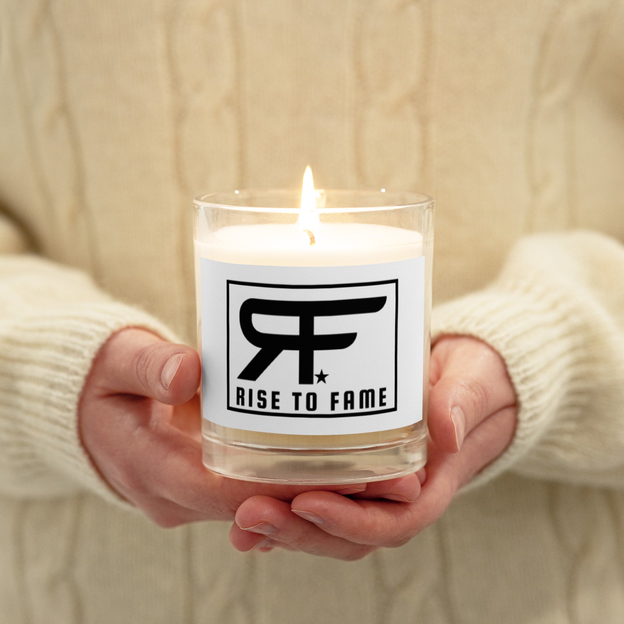 Glass jar soy wax candle